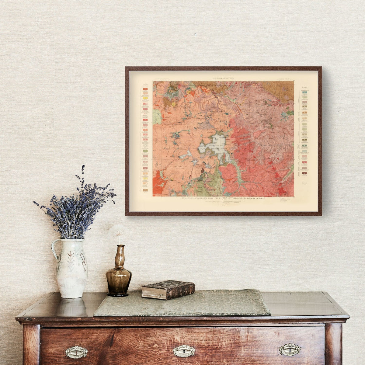 Vintage Map of Yellowstone National Park 1904