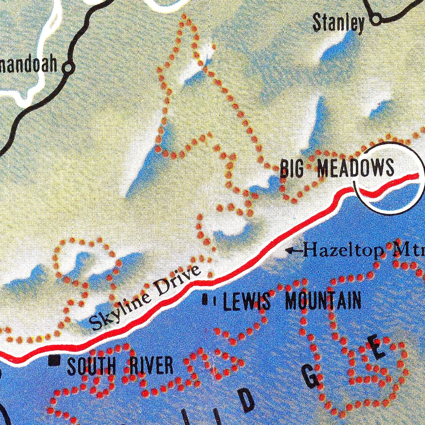 Vintage Map of Shenandoah National Park 1947
