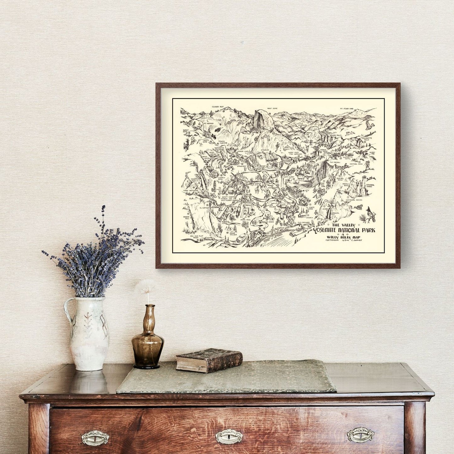 Vintage Map of Yosemite National Park 1946