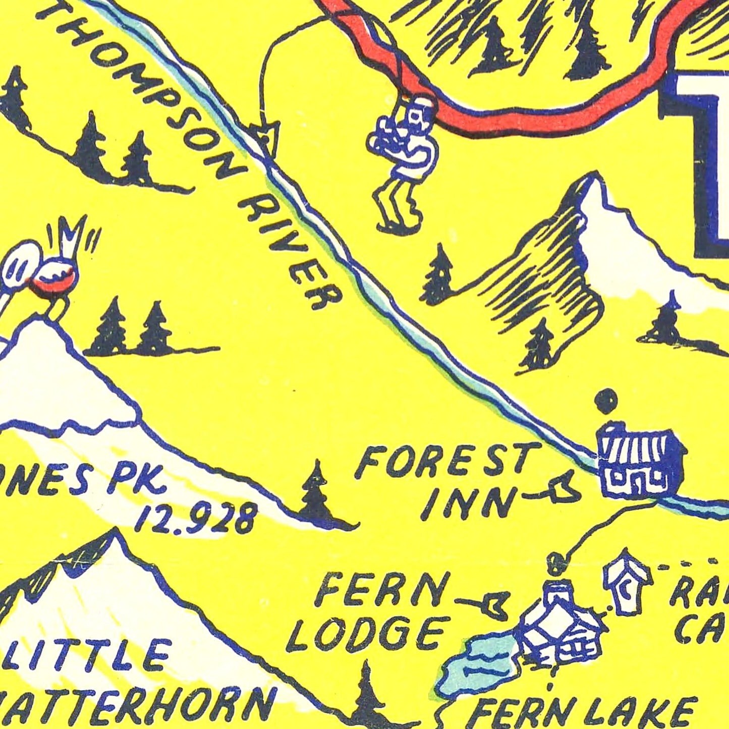Vintage Map of Rocky Mountain National Park 1948