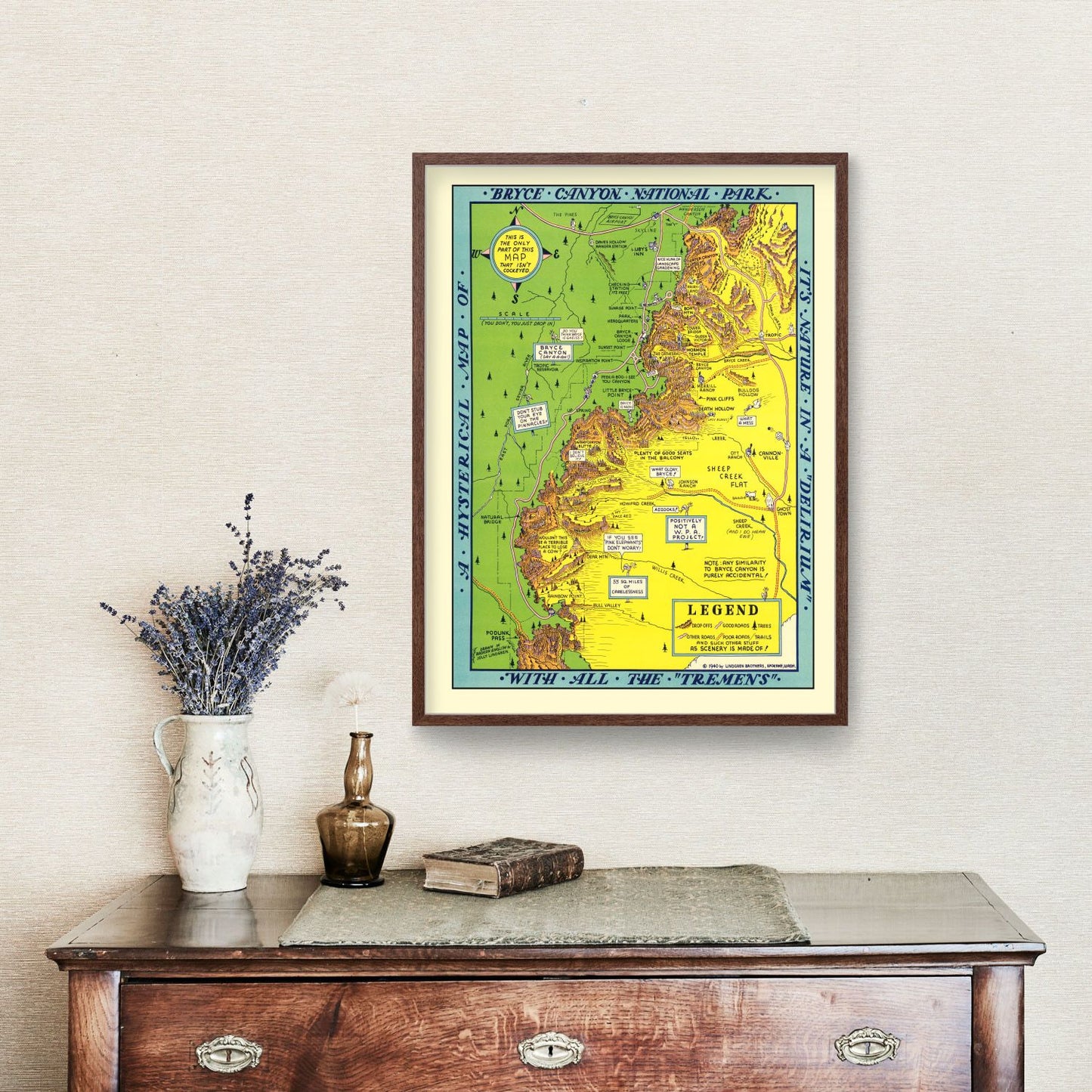 Vintage Map of Bryce Canyon National Park 1940