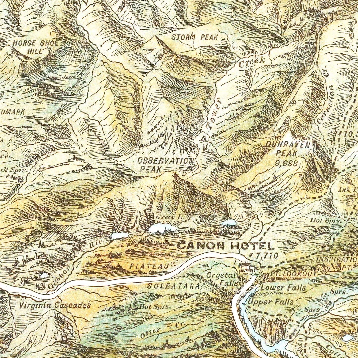 Vintage Map of Yellowstone National Park, 1895