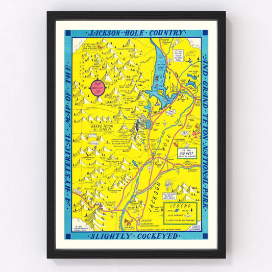 Vintage Map of Grand Teton National Park, 1947