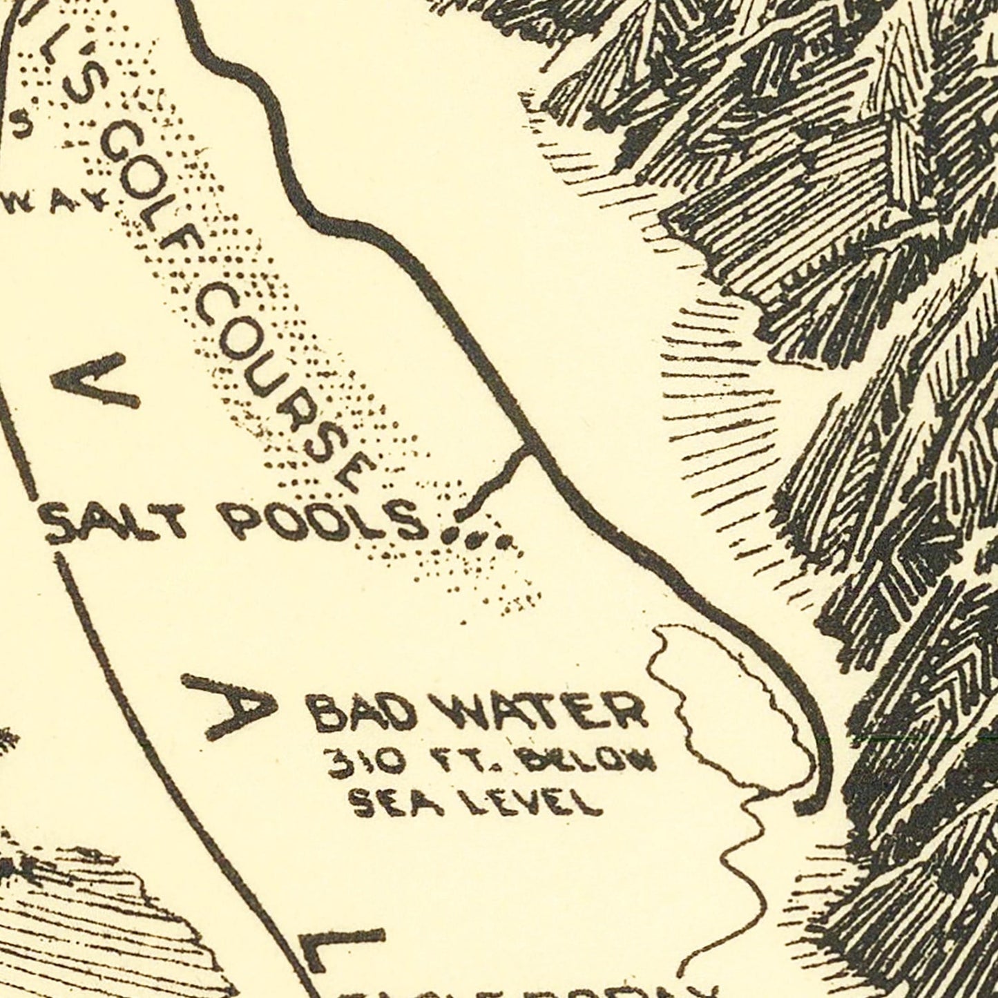 Vintage Map of Death Valley National Park, 1929