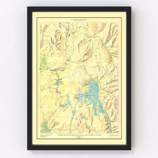 Vintage Yellowstone National Park Map 1915