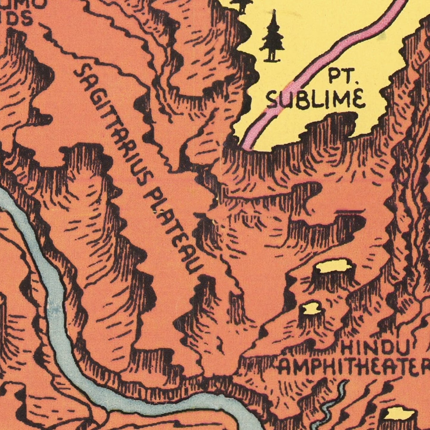 Vintage Map of Grand Canyon National Park 1940